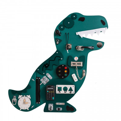 Manipulačná doska / Activity board  Tyranosaurus - zelená 77 × 76 cm so stojanom